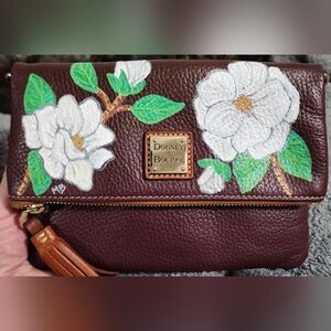 SOLD-CUSTOMIZED Dooney & Bourke Burgundy Floral Clutch